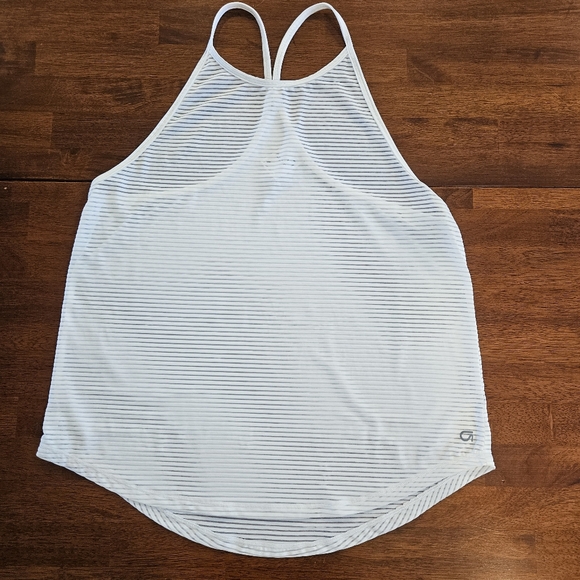 GapFit Burnout  Stripe Tank in White Medium - Picture 7 of 7